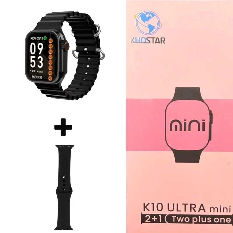 Smartwatch K10 Ultra Mini 41mm – Série 9, Display HD, Saúde, Esportes e 2 Pulseiras